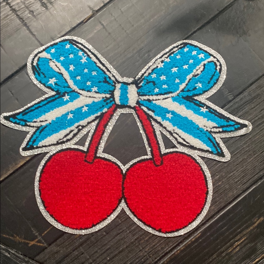 Cherry Patch with Starry Blue Bow